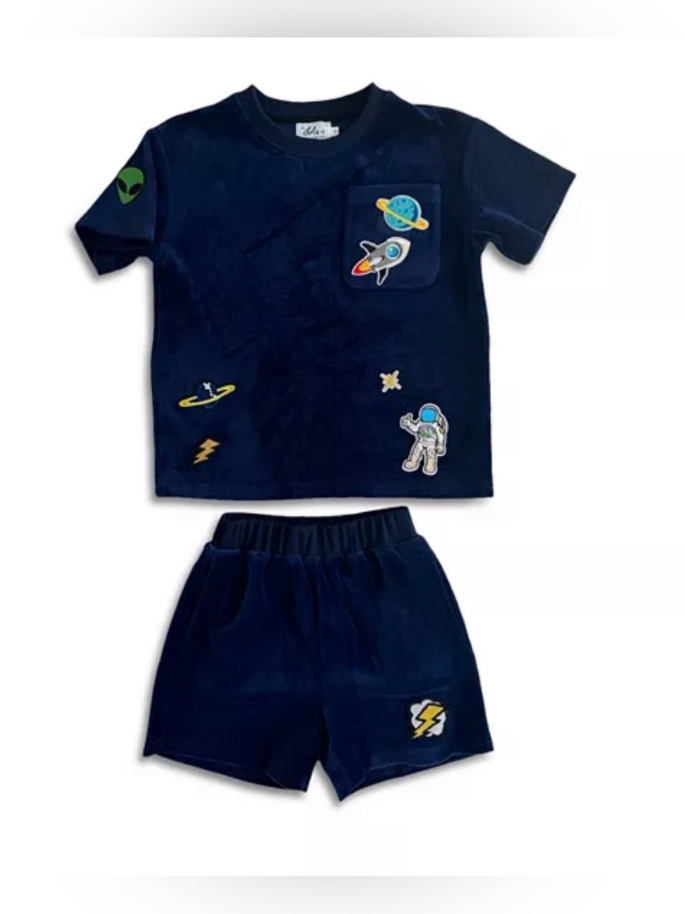 Lola + The Boys Navy Space Patch Kids Matching Set